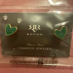 Rovog Green Heart Earrings